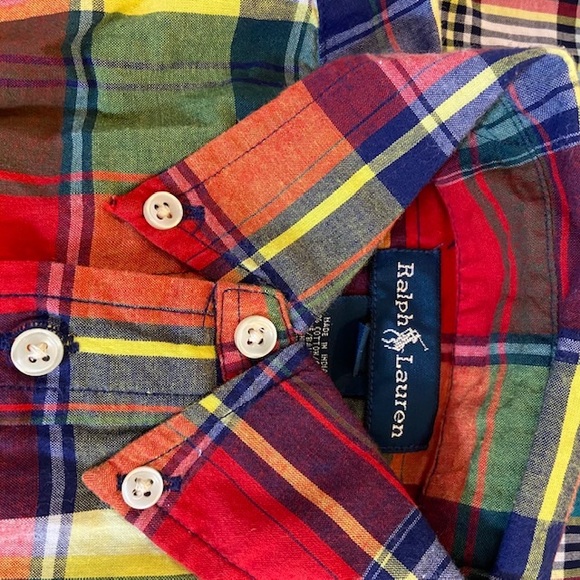 RALPH LAUREN button down Madras plaid size 4 🍰 - Picture 6 of 6